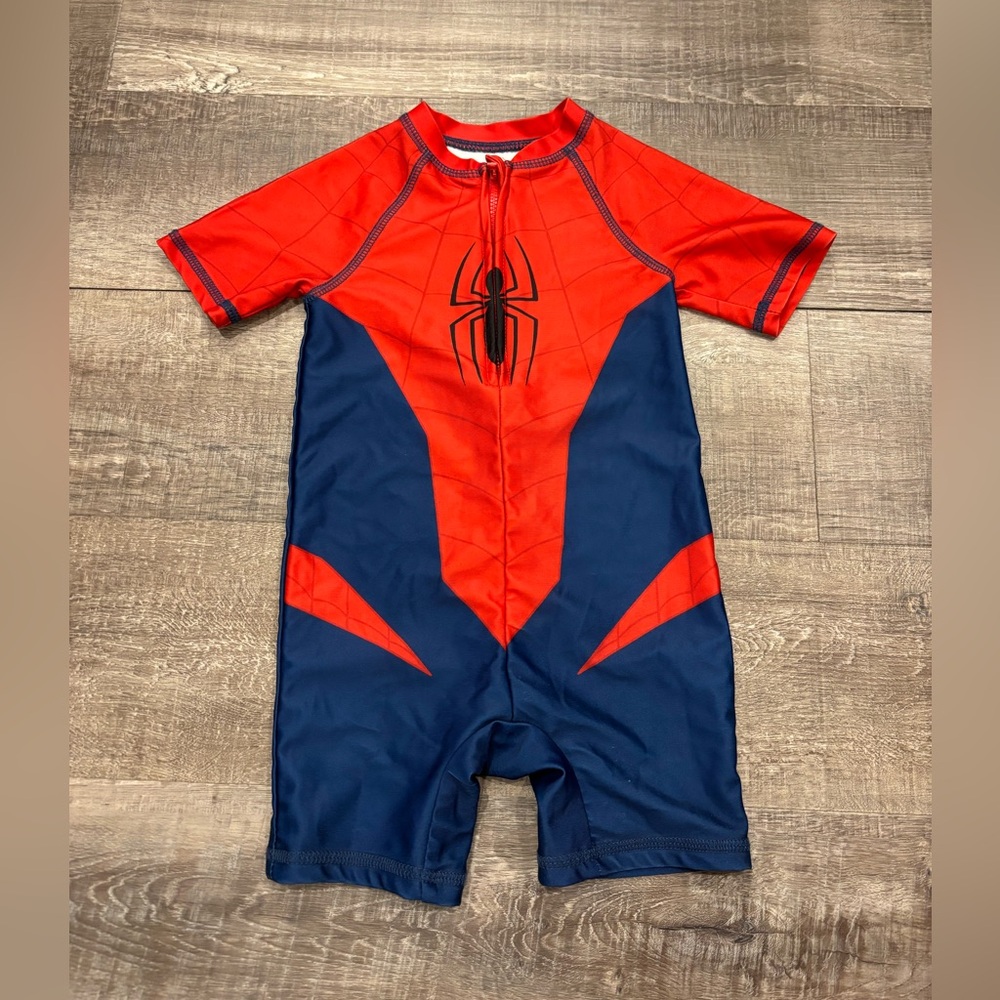 Spider-Man Red Kids Rash Guard Swim Suit
